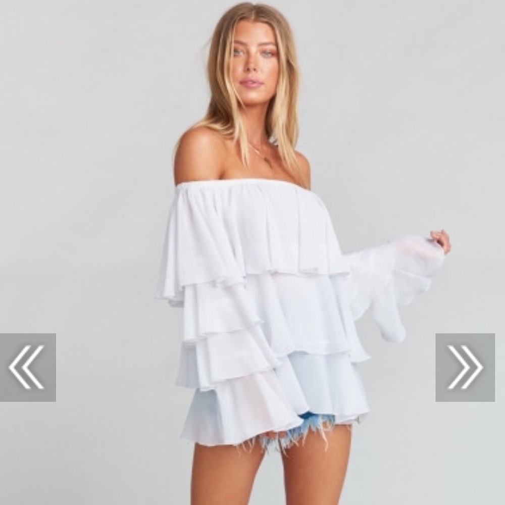 Show me your mumu chi chi top in white chiffon